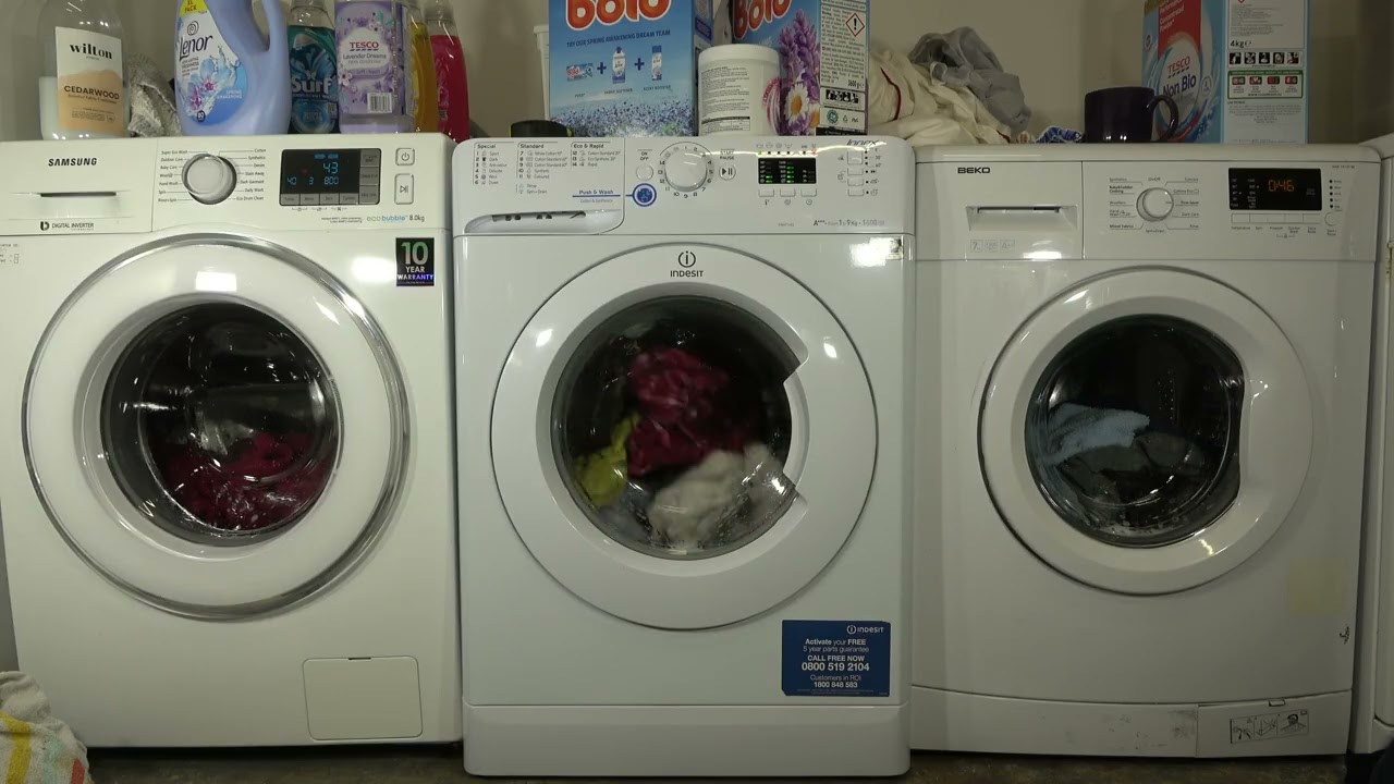 Wash Race - Samsung ecobubble vs. Indesit innex vs. Beko / 50-minute wash 