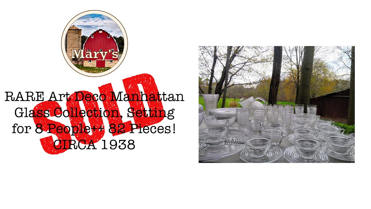 Art Deco Manhattan Glass Anchor Hocking Marys Red Barn