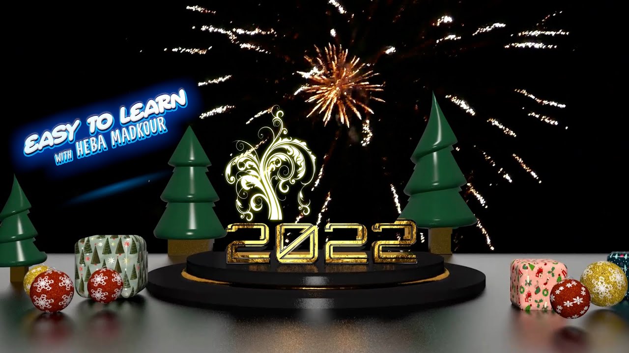 Happy New Year 2022...free template C4D and AE #tutorial + Project files + Materials