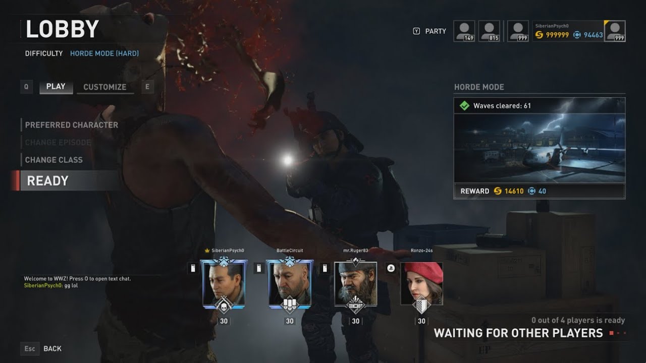 World War Z Horde Mode Hard 41Wave+ 20k kills Random