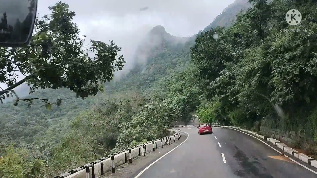 Heavy rain effect on tirumala tirupathi up Ghat road/Alipiri to thirumala Thirupathi ghat road view.