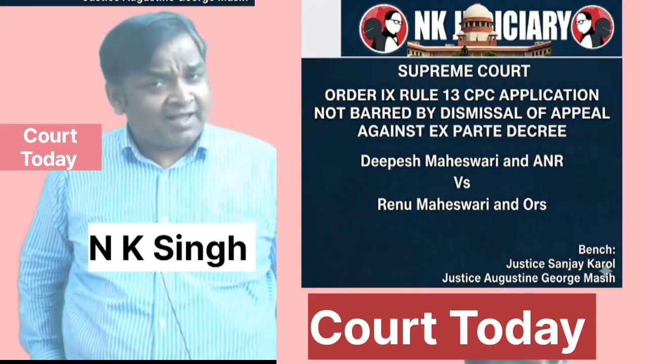 Order IX Rule 13 CPC Application not barred by dismissal of appeal against Ex Parte Decree #clat 