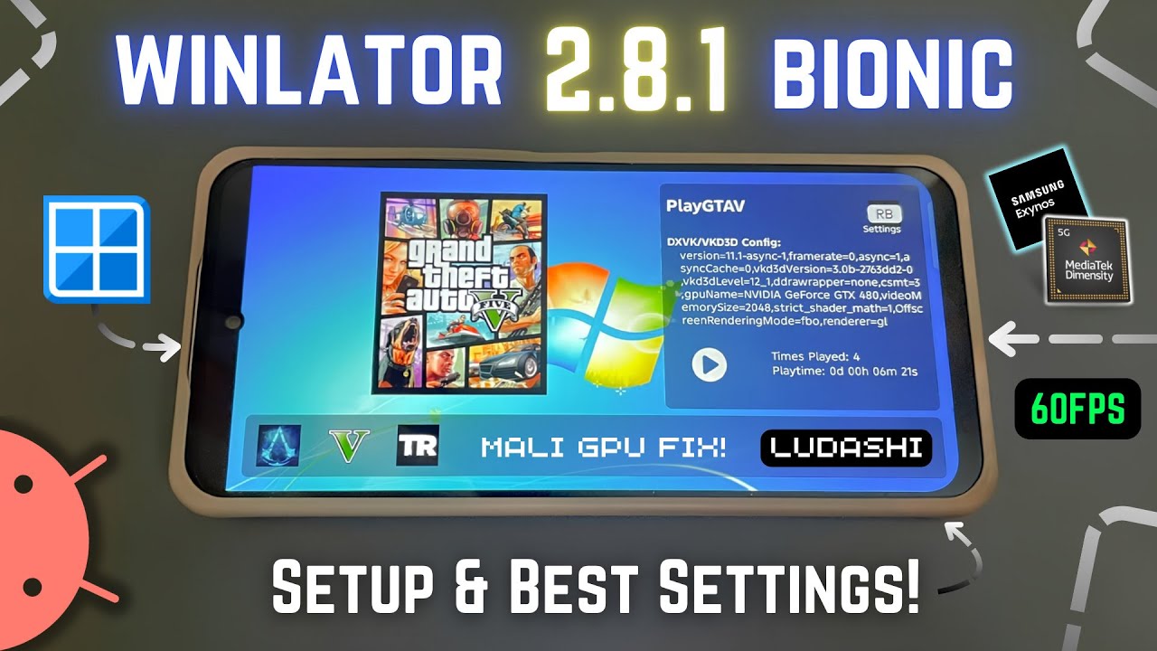 WINLATOR Bionic v2.8.1 Ludashi на любом графическом процессоре Mali для Android — настройка и луч...