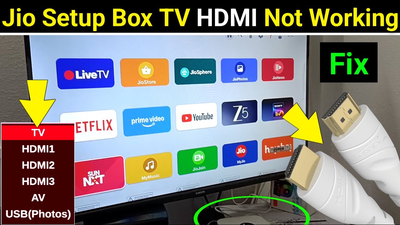 Jio Set Top Box HDMI Not Working | TV HDMI Not Working No Signal
