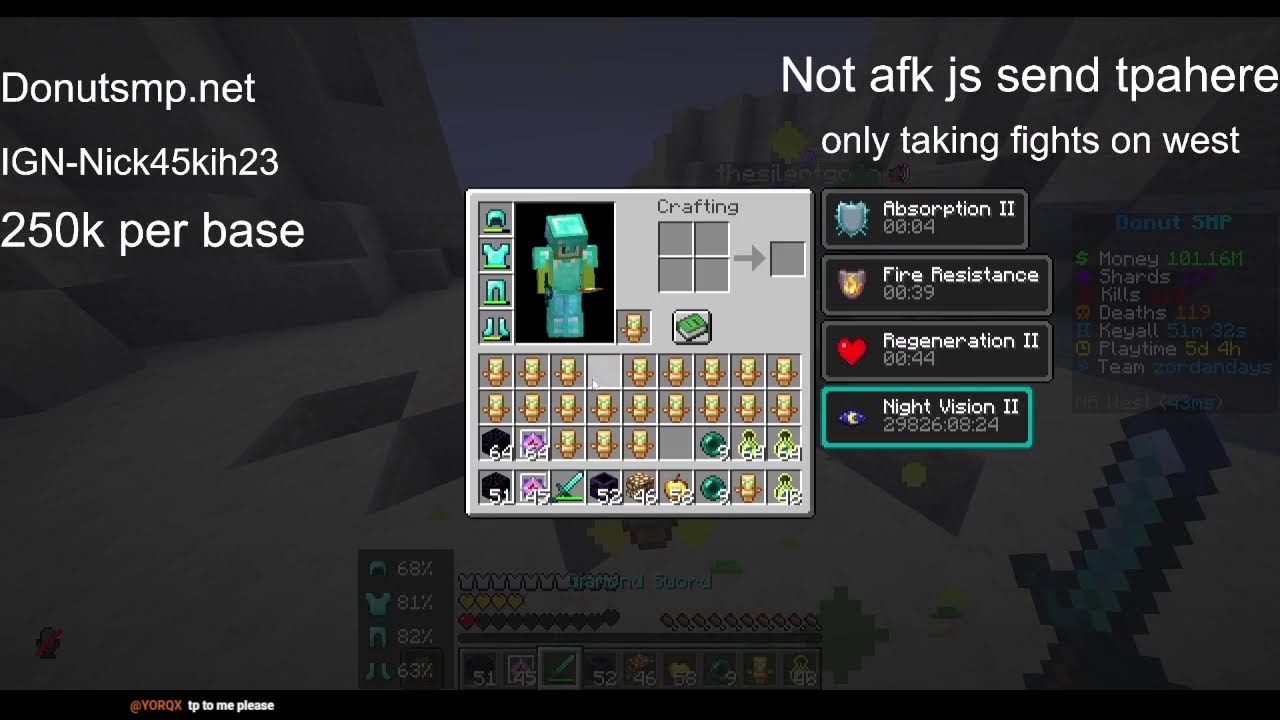 250k per base 1m bounty LIVE donutsmp