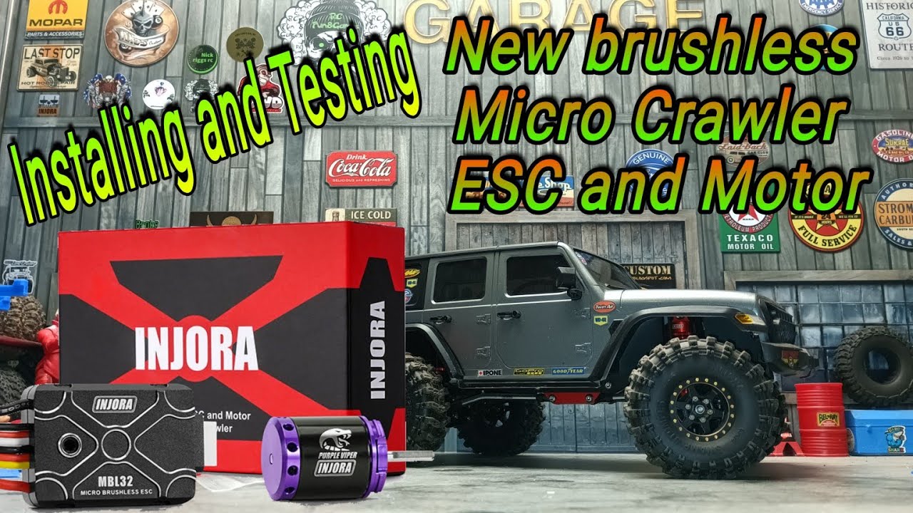 Injora Brushless ESC and Motor for Micro Crawler Installing and Testing #trx4m #injora