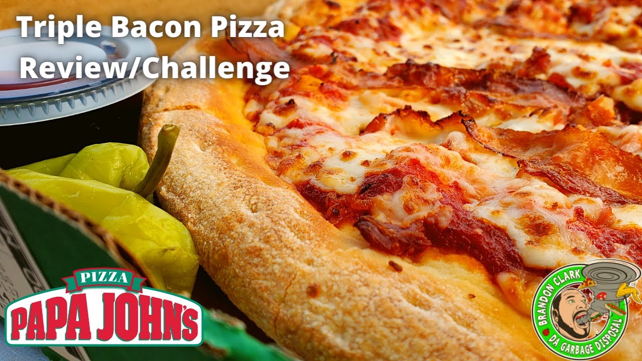 Baconmania Papa John's Triple Bacon Pizza Challenge and Review