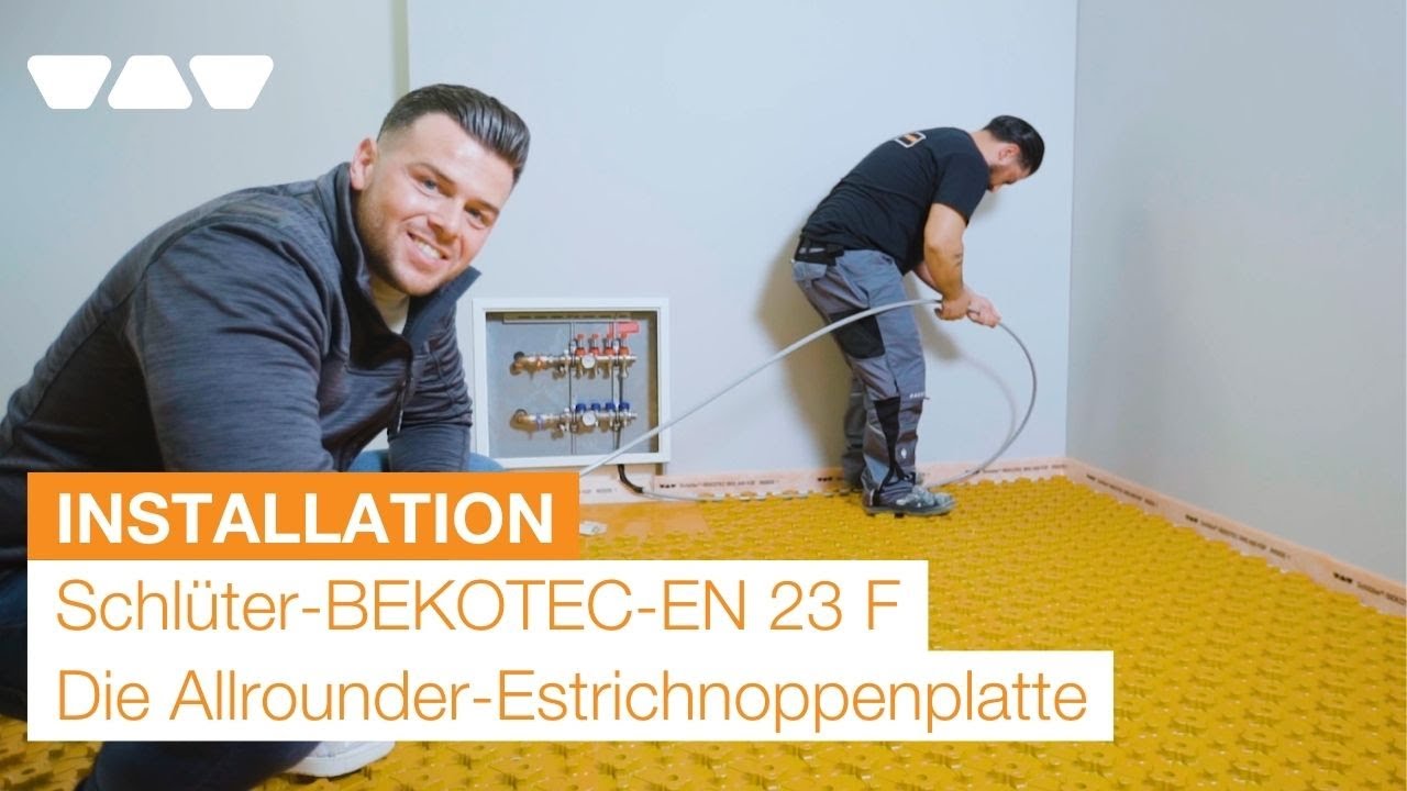 Schlüter-BEKOTEC-EN 23 F: Estrichnoppenplatte verlegen im BEKOTEC-THERM Heizsystem | Installation