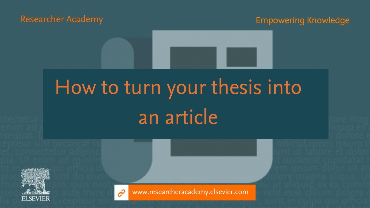 How to turn your thesis into an article
