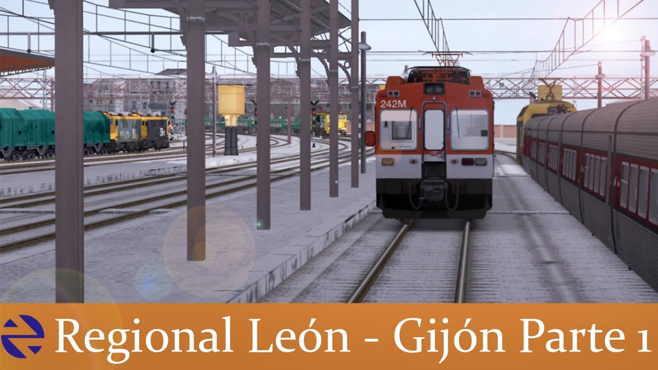 [OPEN RAILS] Regional León - Gijón. Parte 1 León - Busdongo. Nevada en Pajares. (VALLARIZASORIA 5.0)