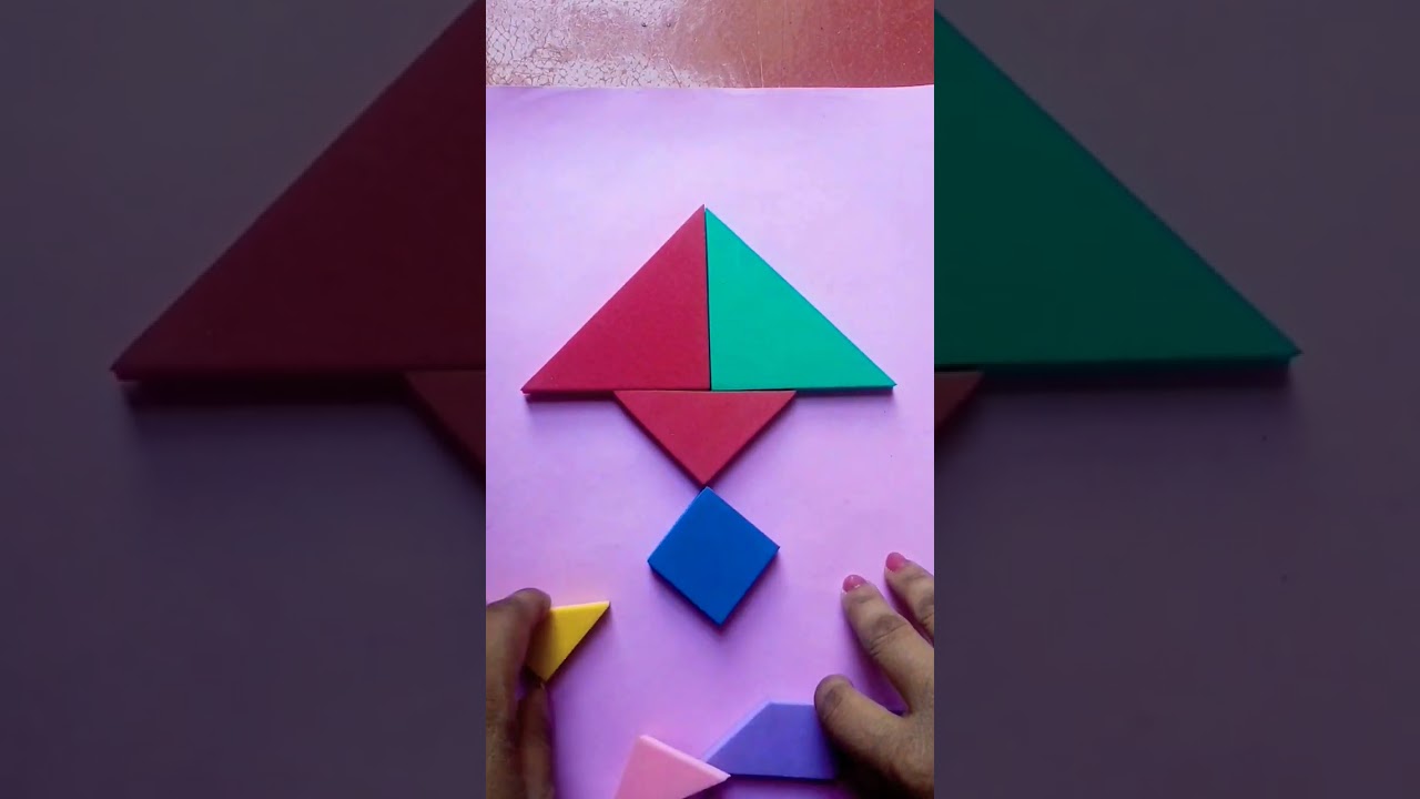 Tangram Lamp #shorts #youtubeshorts #puzzle game #craftypihu #tangram
