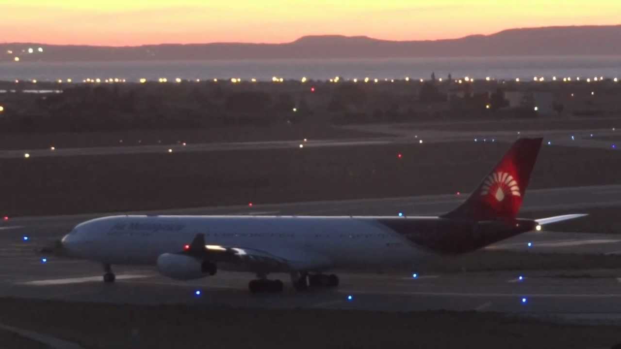 Air Madagascar A340-300 take off at Marseille Provence Airport LFML/MRS