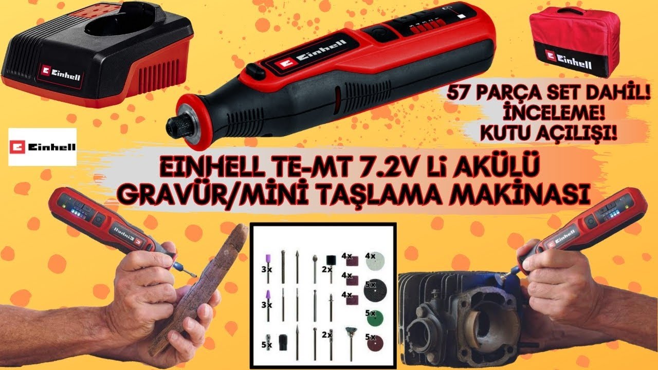 Einhell TE-MT 7.2V Li Akülü-57 Parça Gravür/Mini Taşlama Makinası İnceleme! Kutu Açılışı!