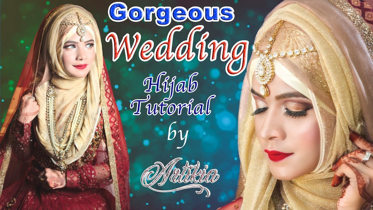 Gorgeous Wedding Bride Hijab Tutorial || Hijab Style || Artikia