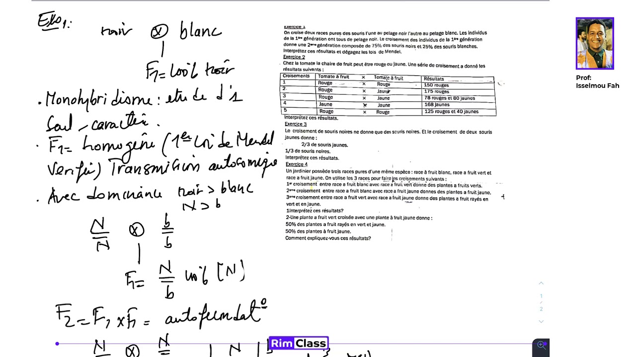 Génétique  7d,7c Application1