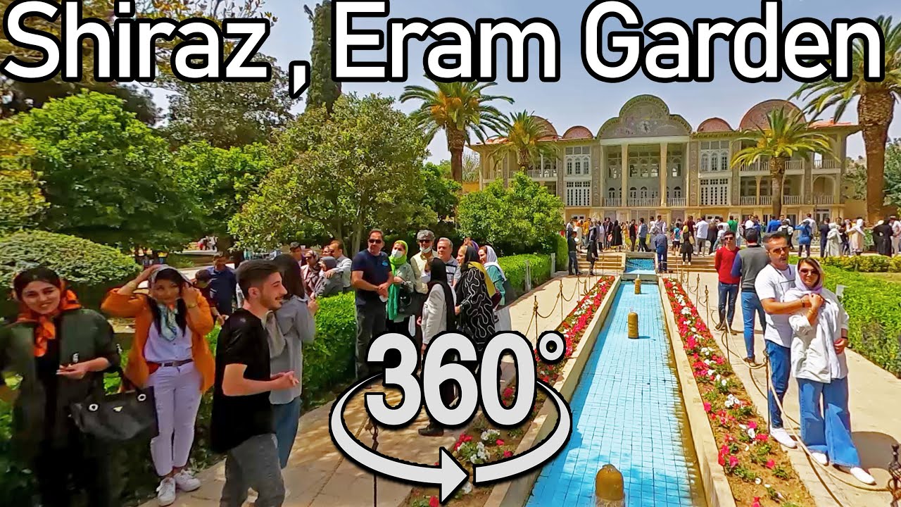 VR 360 🇮🇷 IRAN Shiraz Eram garden 360 degree video images for virtual tourists walking [4K]