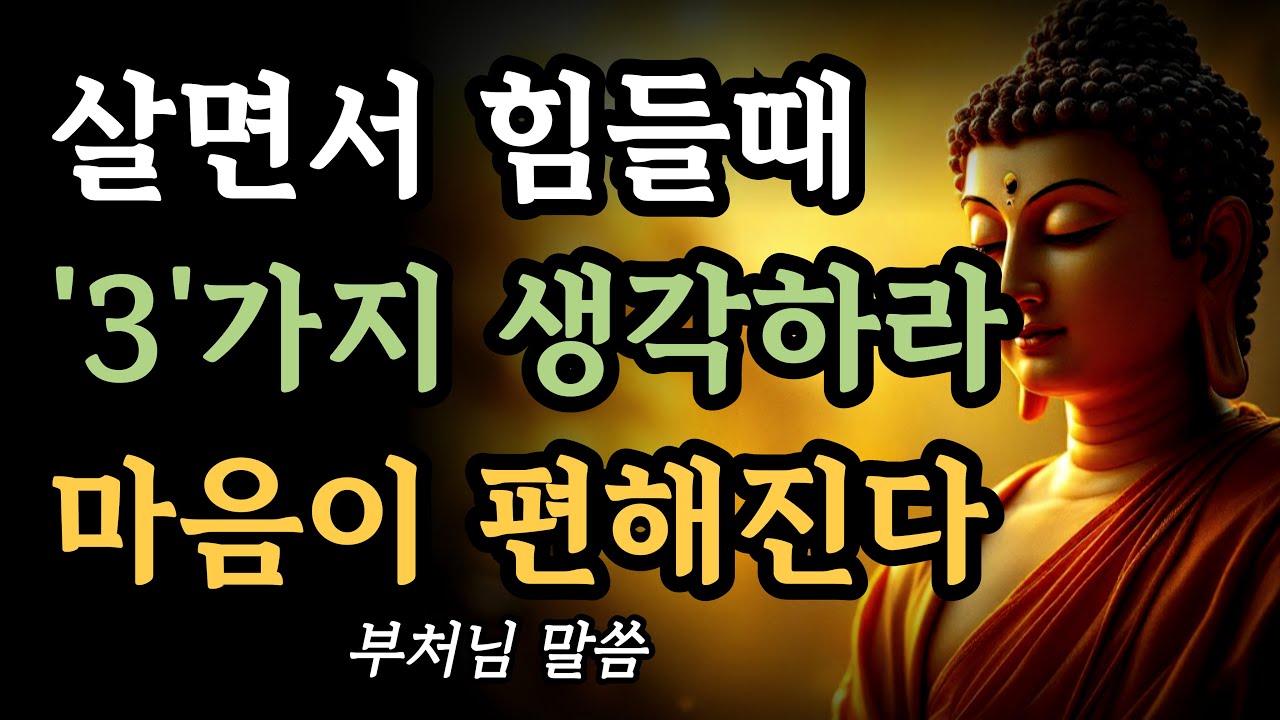 살면서 힘들 때 이 '3'가지 생각하라 마음이 편해진다ㅣ부처님 말씀ㅣ고통을 놓는 법ㅣ지혜ㅣ석가모니 가르침ㅣ불교