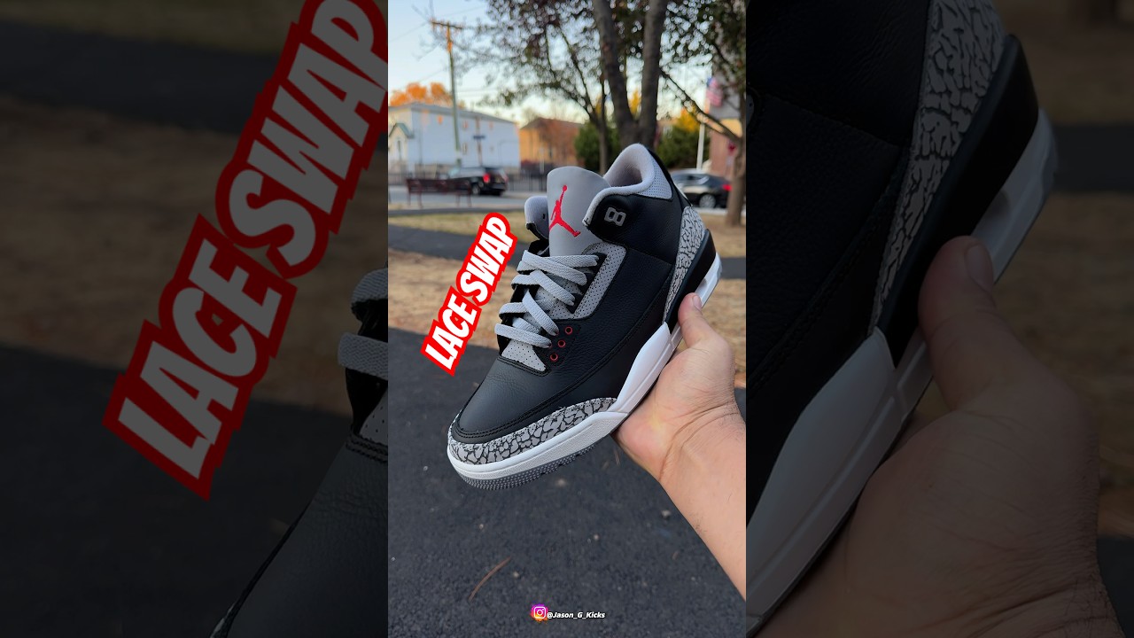 Which alternative laces looks better on the Black Cement 3s ? #laceswap