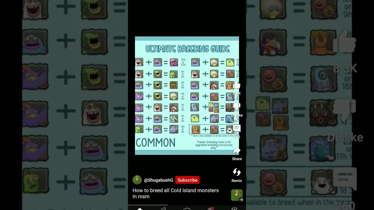 cold island breeding guide my singing monster