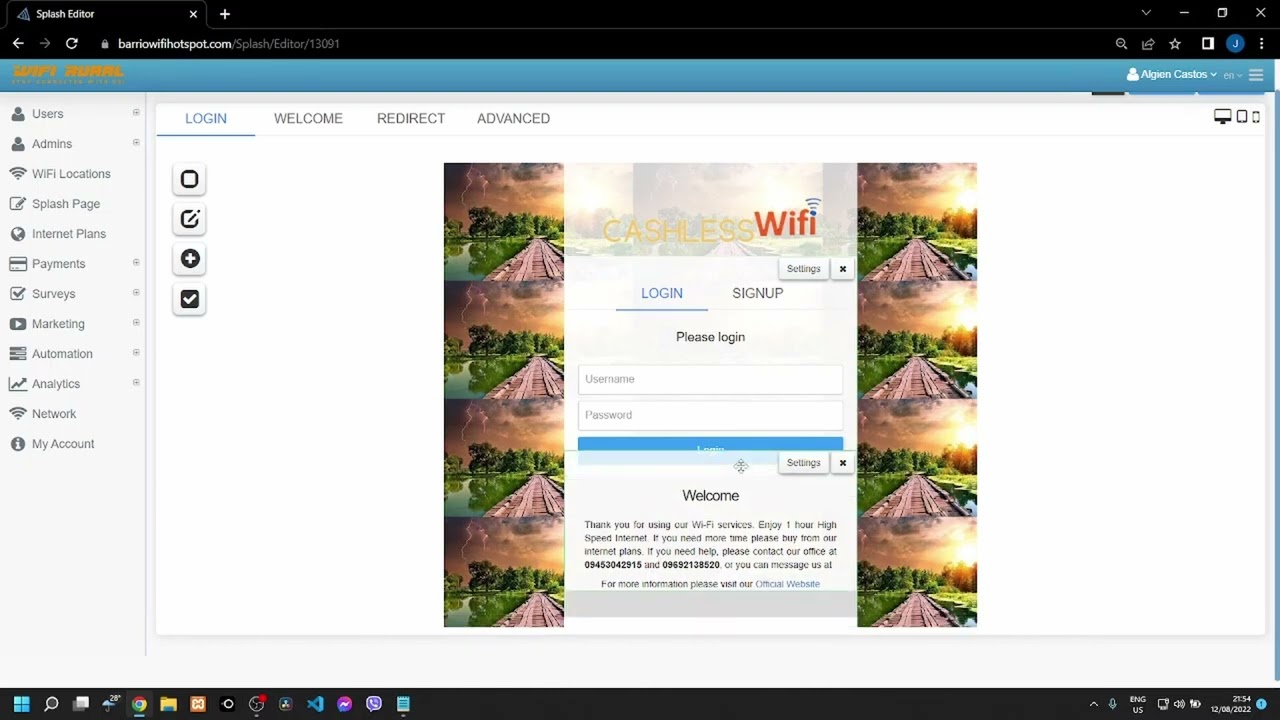 Guide to create Splash Page for Cashless Wi-Fi