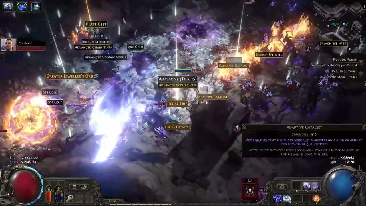 PoE 2 Breach Showcase 90% Tempchains Duo Play T15 map