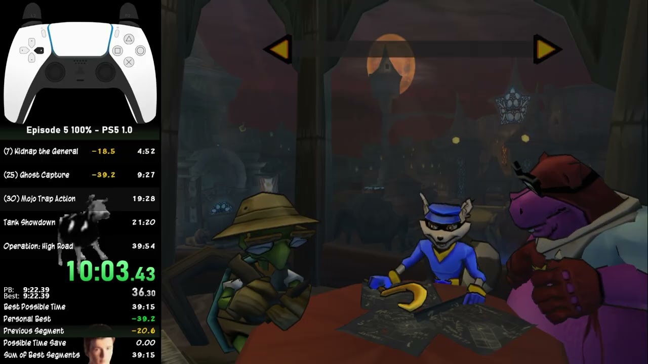 Sly 2 episode 5 100% ps5 (v1.0) speedrun in 37:54