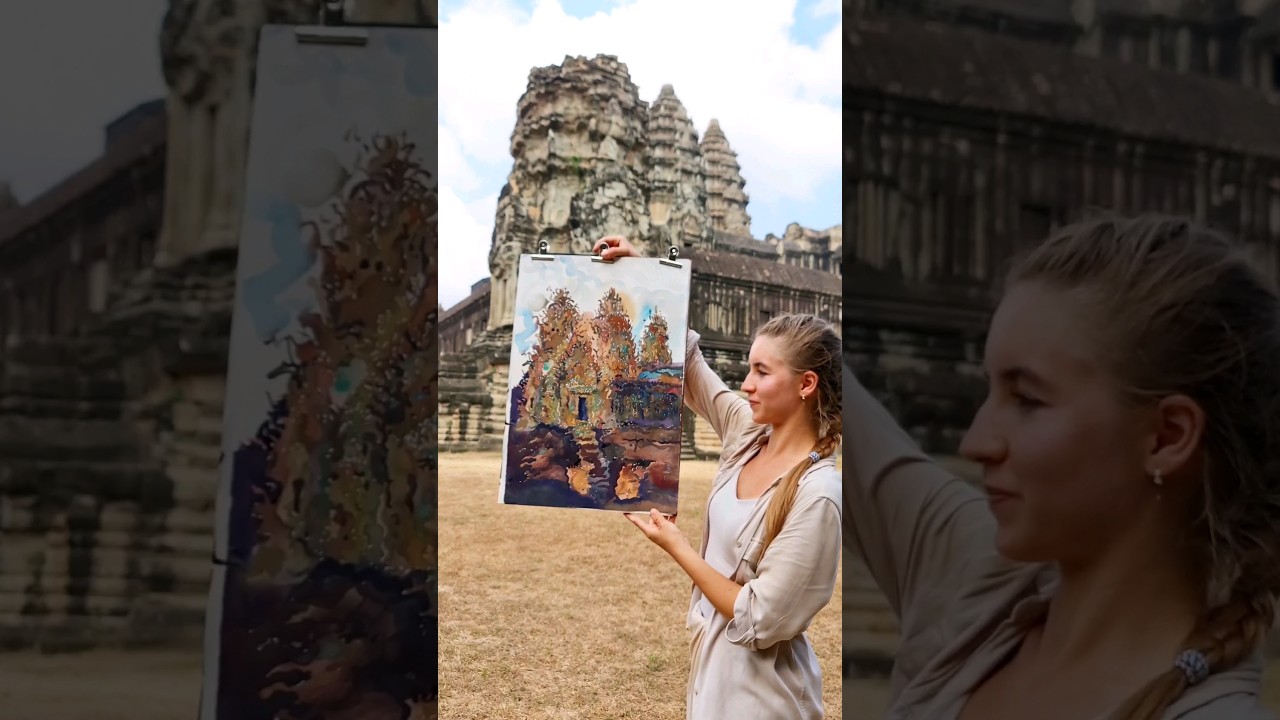 Angkor Wat Temple #art #artist #contemporaryart #watercolor #cambodia #angkorwat