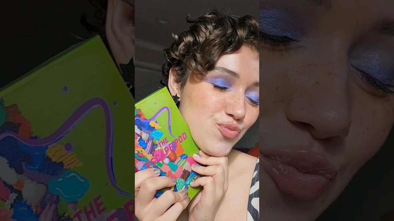Trying kaleidos makeup 💜👾 (escape pod palette) #asmr #softspoken #eyeshadow