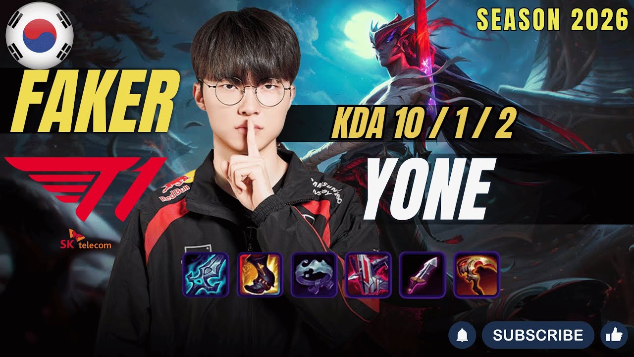 T1 Faker YONE vs GALIO Mid - Patch 26.1 KR Ranked | lolrec
