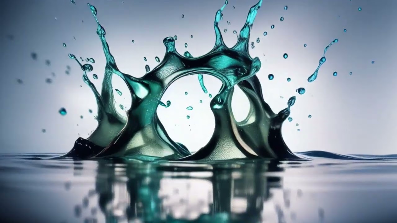 AI Water Splashing Enhanced With A Sleek Background