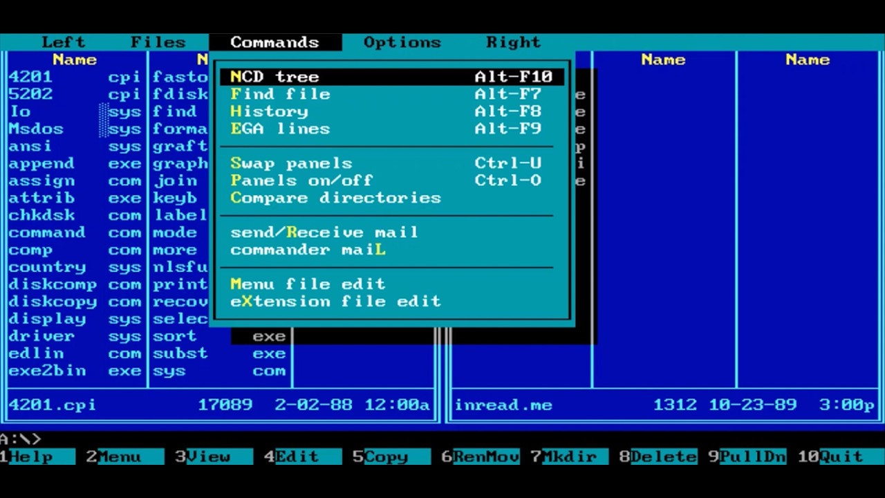Norton Commander MS DOS