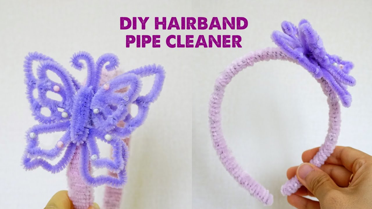 How to make Butterfly Hair Band Pipe Cleaner |  Easy Pipe Cleaner Craft.