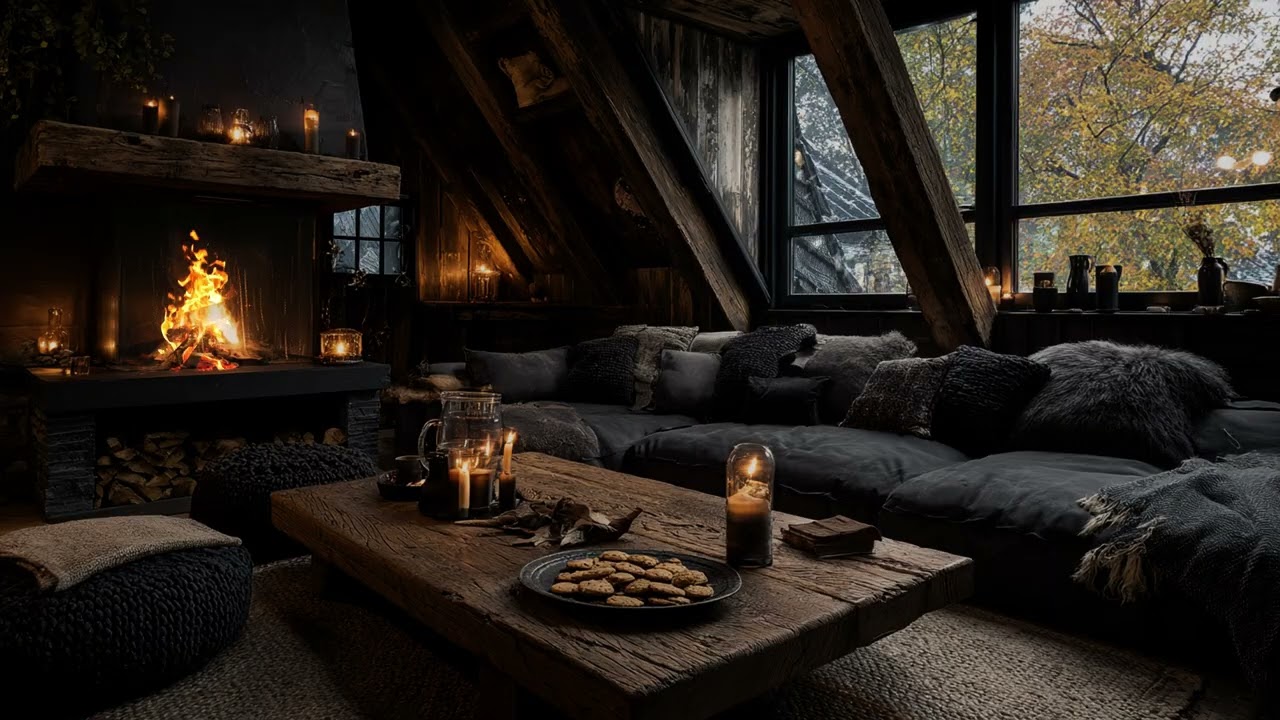 Snowfall by the Fireplace | Cozy Winter Sounds for Sleep and Peaceful Evenings 🌬️