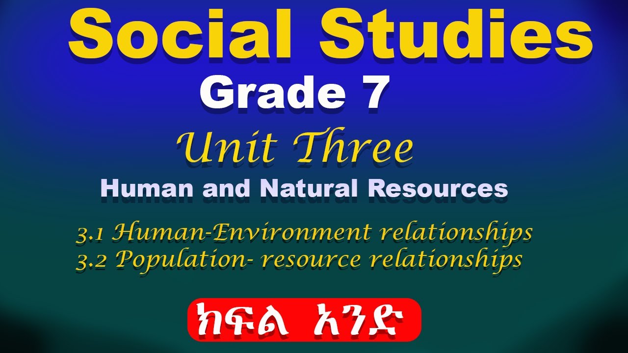 Grade 7 Social studies Unit 3 part 1 Human and Natural Resources | Human Environment relationships