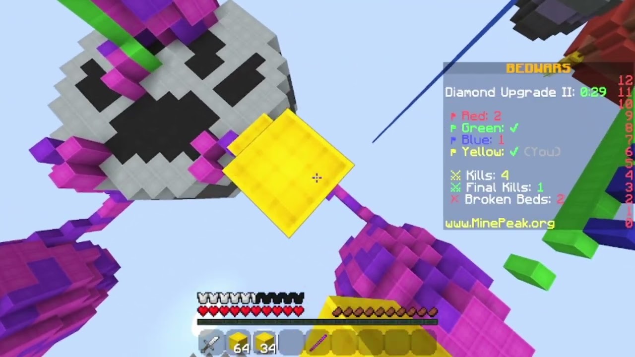 BEDWARS 4v4v4v4 . 11 KİL 2 BAD + WİN