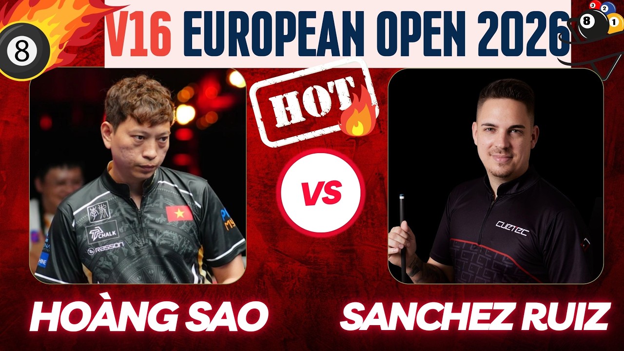 HIGHLIGHT | Hoang Sao vs Francisco Sanchez Ruiz | Pool 9 | Last 16 Euro open billiards 2026