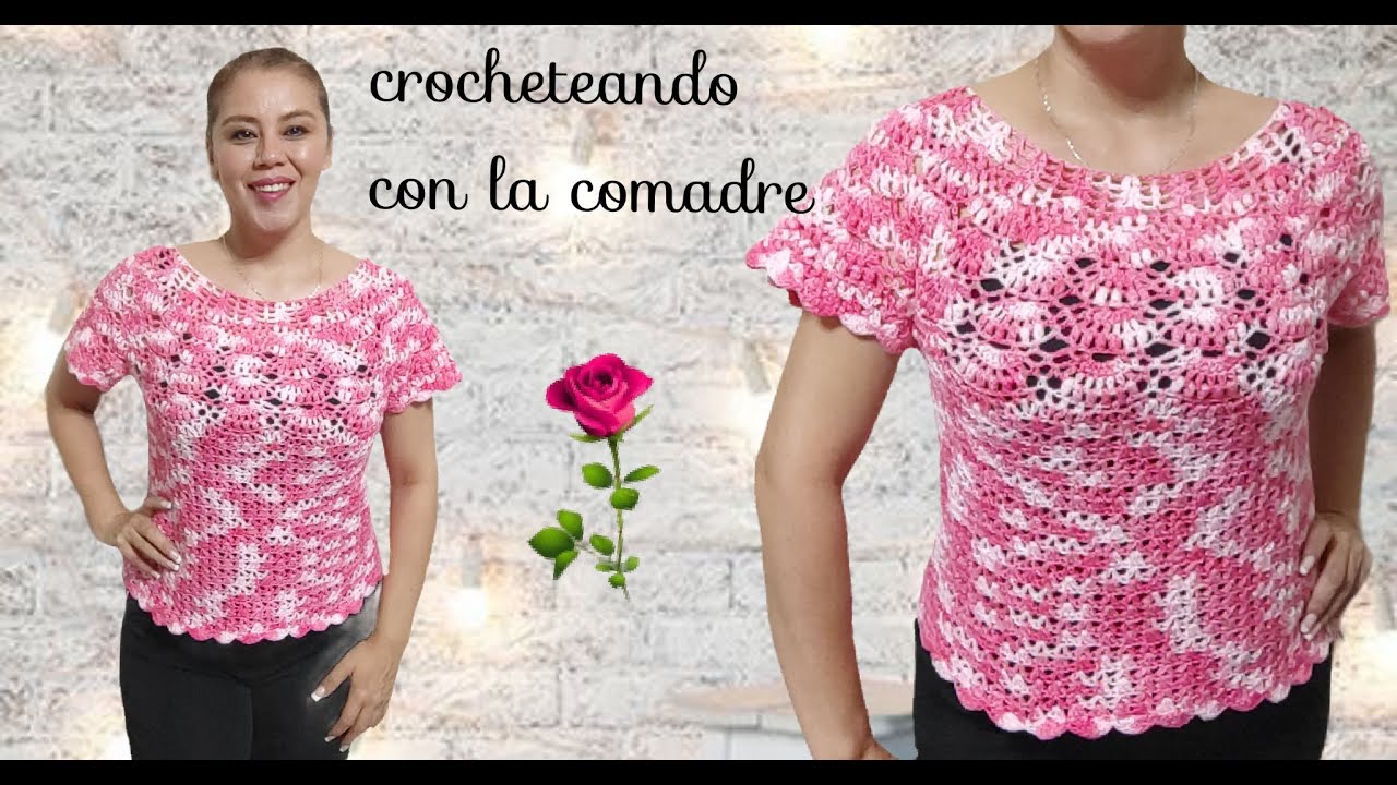 ❤Teje hermosa blusa matizada a crochet talla grande parte#1 facil y rapido con la comadre