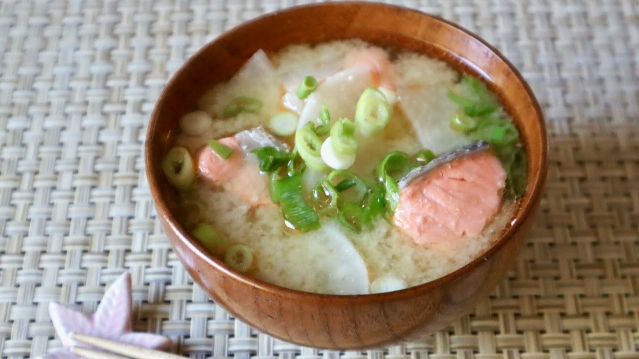 Miso Soup with Salmon and Daikon - Japanese Cooking 101