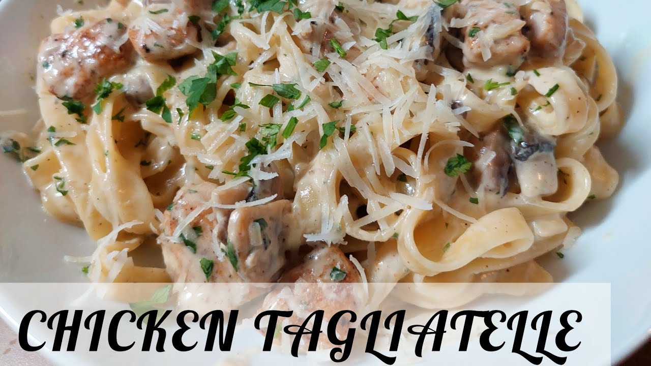 Delicious Chicken & Mushroom Tagliatelle | the best creamy tagliatelle recipe | quick & easy pasta