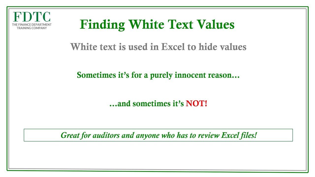 How to Easily Find White Text in Excel workbooks