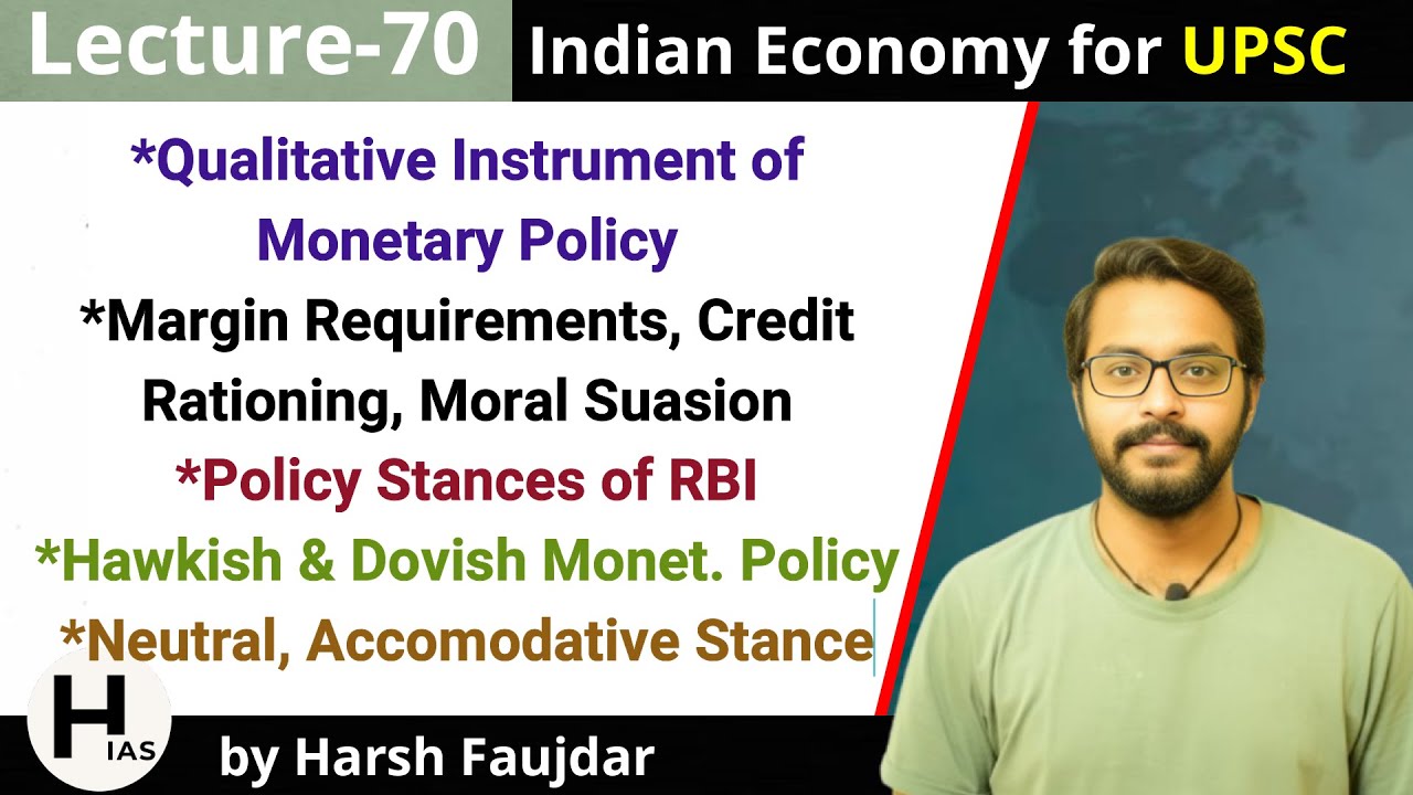 E70- RBI Monetary Policy Stances: Hawkish, Dovish, Neutral | Indian Economy for UPSC