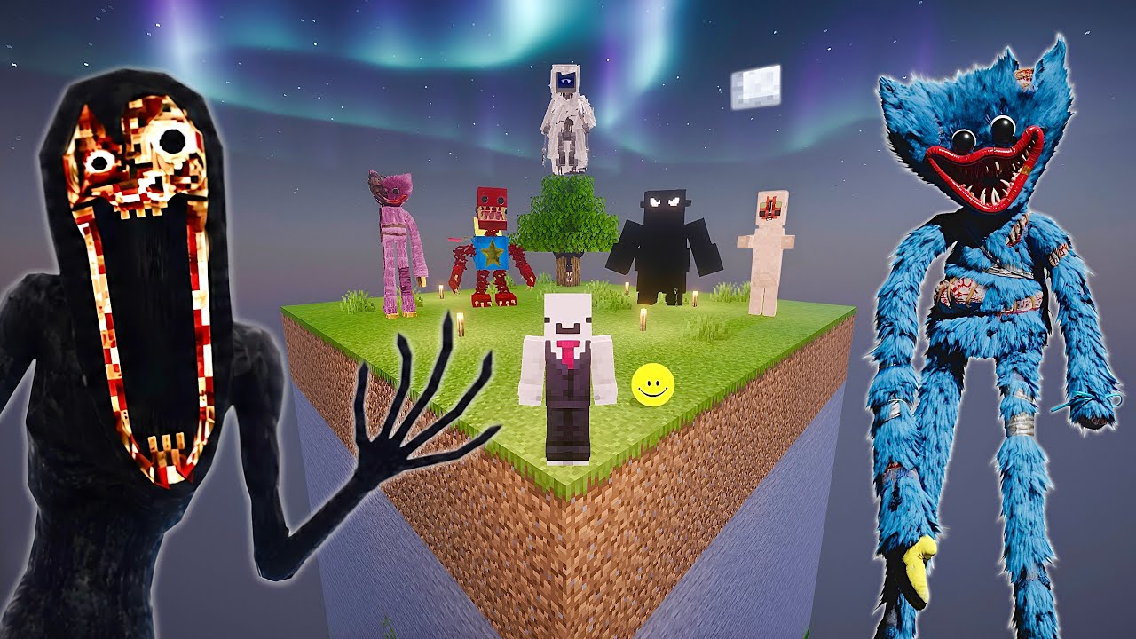 Выживание в Poppy Playtime на одном чанке в Minecraft