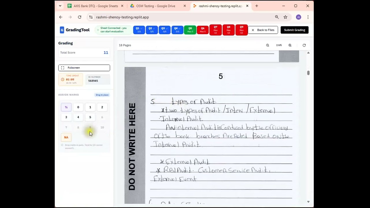 Onscreen Marking Tool Developed by MABFSI Exam Department