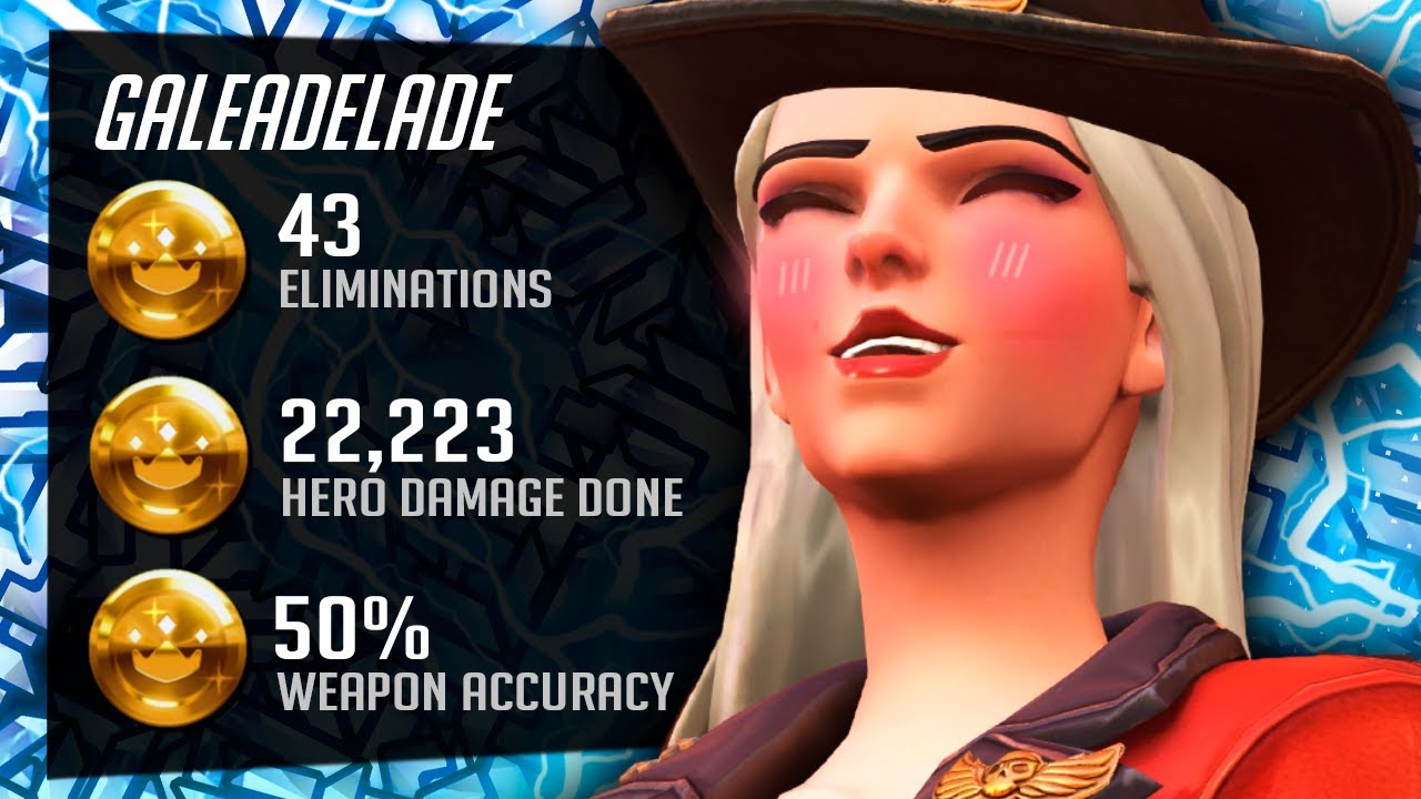 Gale Ashe - Insane AIM! 50% Scoped Accuracy! 43 elims! [ Overwatch Season 30 Top 500 ]