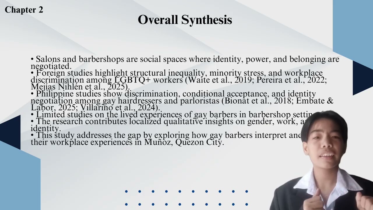  The Lived Experiences of Gay Barbers Working in Salons and Barbershops in Muñoz, Quezon City