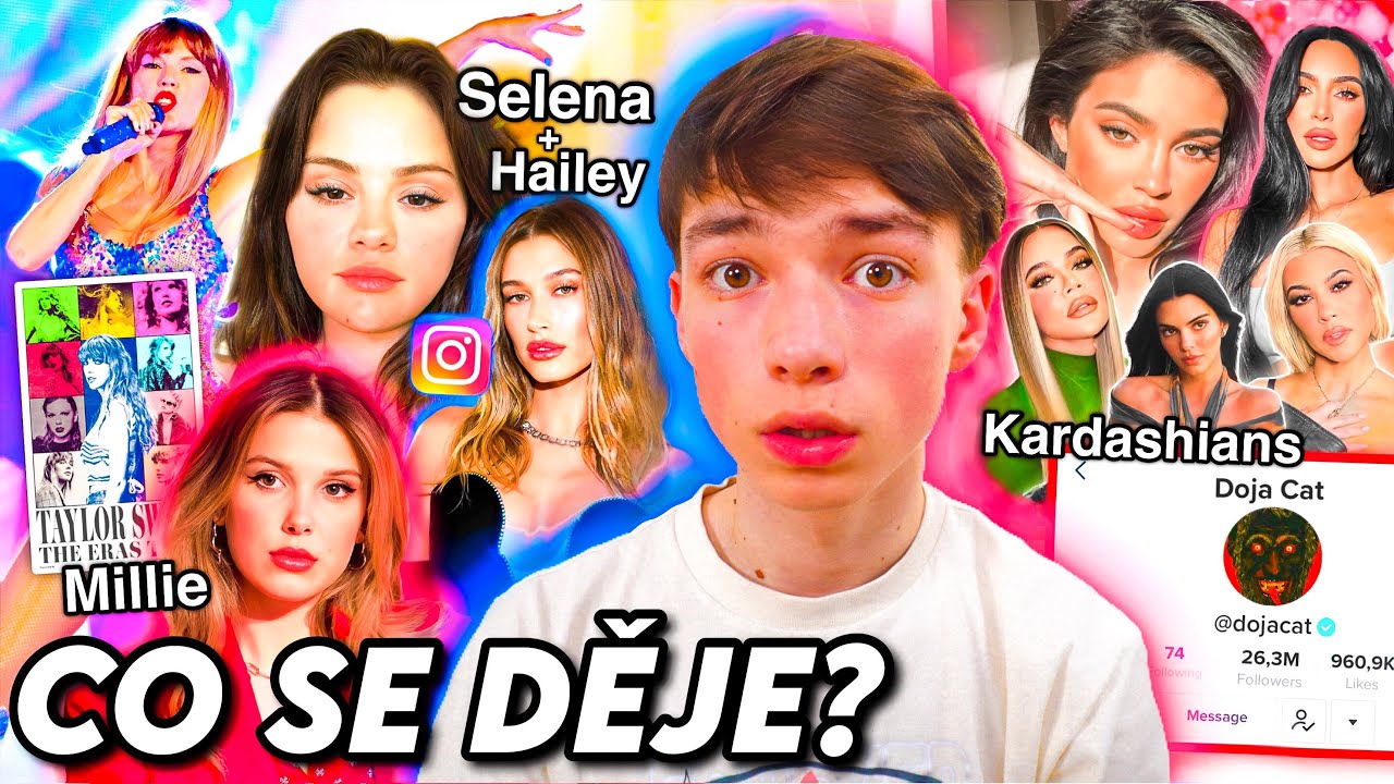 CO SE DĚJE S: Selena a Hailey, Millie Bobby Brown, Pád KARDASHIANS, Doja Cat, Taylor Swift, Billie