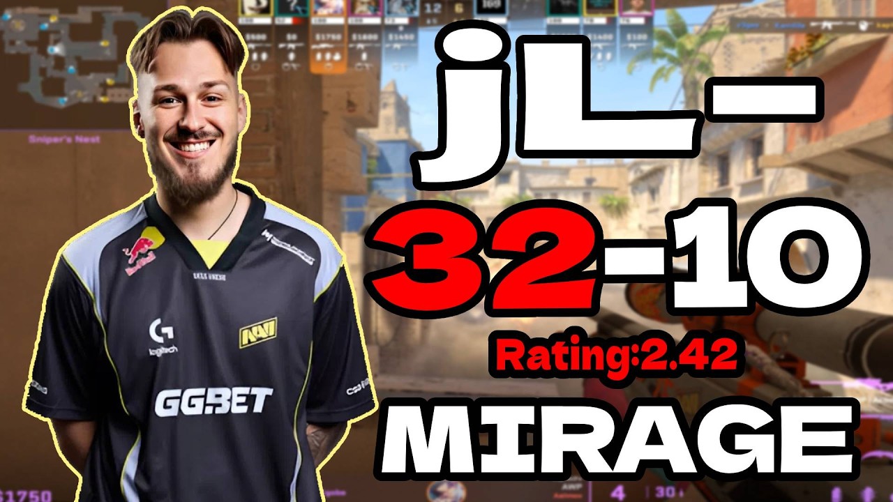 jL- (32-10) | Rating 2.42 | 5-STACK | mirage FACEIT EU Ranked | Mar 2, 2026