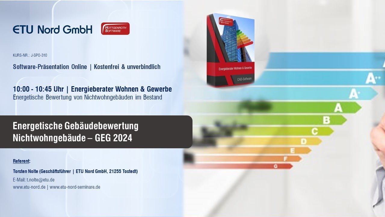 Energetische Bewertung von NWG im Bestand | Energieberater Wohnen & Gewerbe (J-SPO-310 Teil 1)