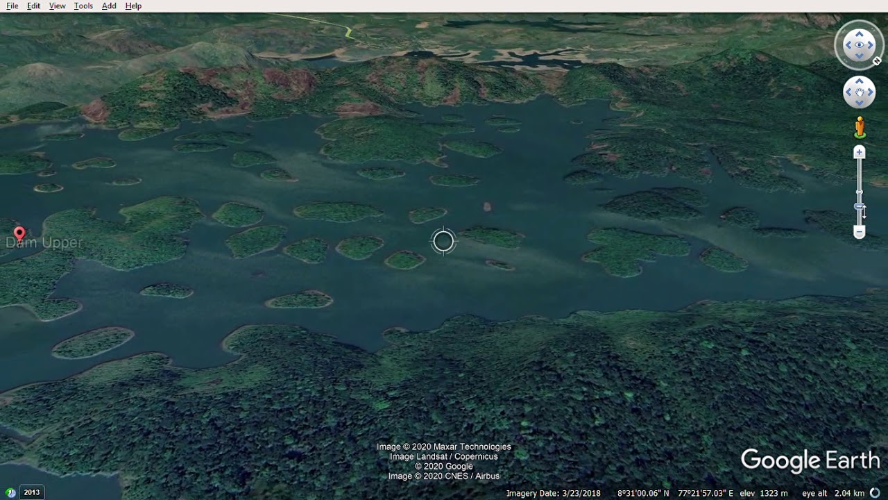 Upper Kodayar Dam Altitude/Topography Profile from various angles