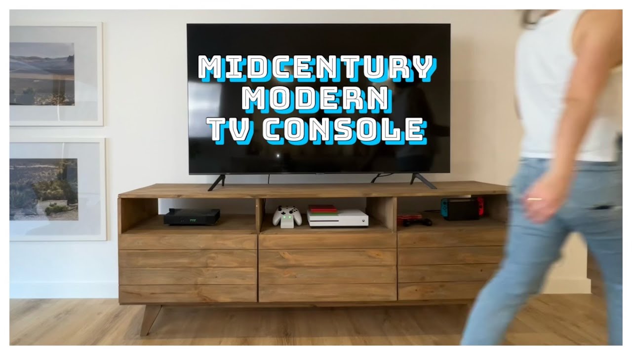 DIY Midcentury Modern TV Console | TV Stand | Under 200$